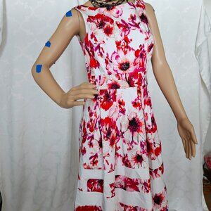 White House Black Market: Floral Sleeveless A-Line Dress